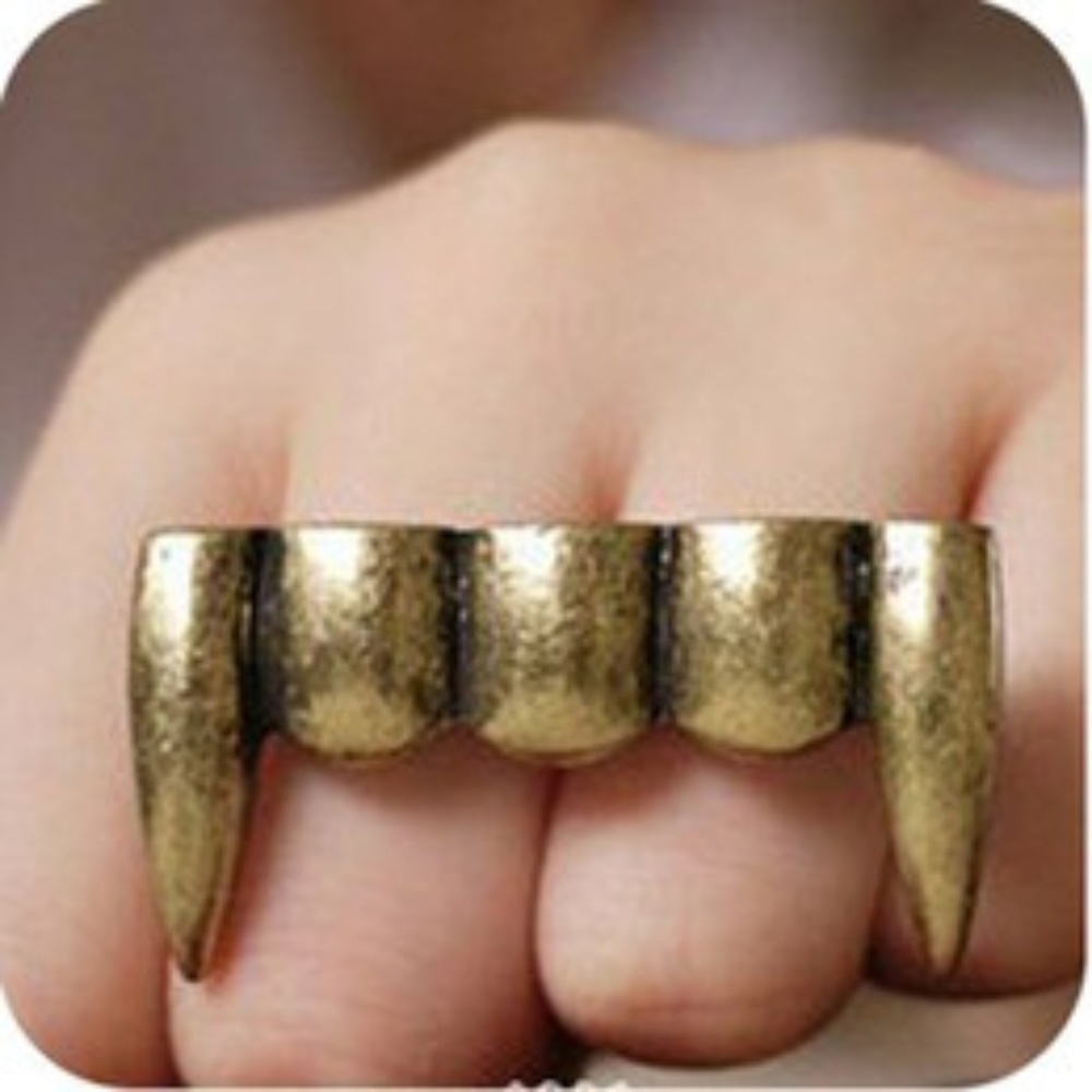 Dracula Vampire Two Finger Ring, Double Finger - image 2
